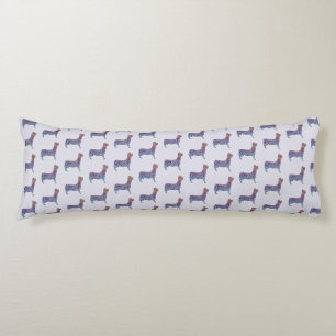 Embossed Indigo Gradient Paw Print Dog Outline Body Cushion