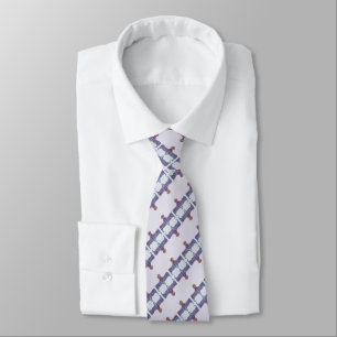 Embossed Indigo Gradient Paw Print Dog Outline Tie