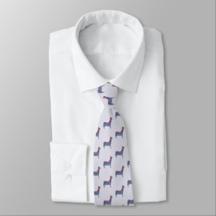 Embossed Indigo Gradient Paw Print Dog Outline Tie