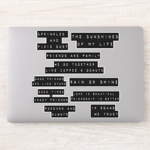 Embossed Label Scrapbook Friendship Quote Captions