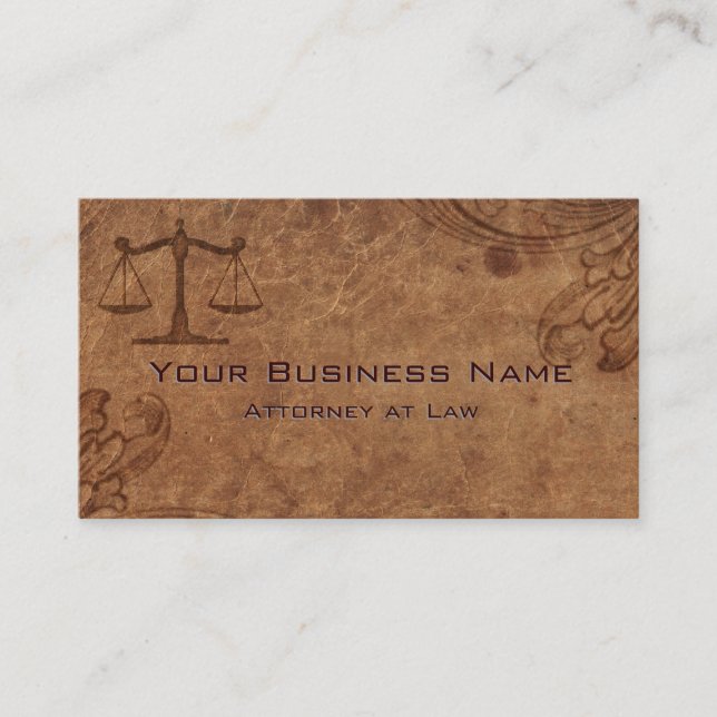 Embossed Leather Attorney at Law Business Card (Front)