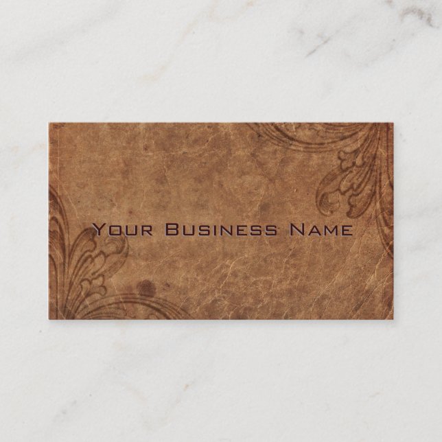 Embossed Leather Look Corporate Business Card (Front)