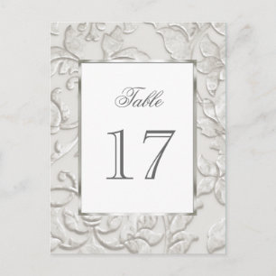 Embossed Look Damask in Off White Postcard