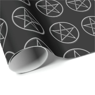 Embossed Look Pentacles Yule Wrapping Paper