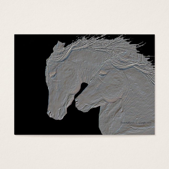 Embossed Look Silver Horses (Front)