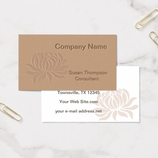 Embossed Lotus Flower Graphic Business Card