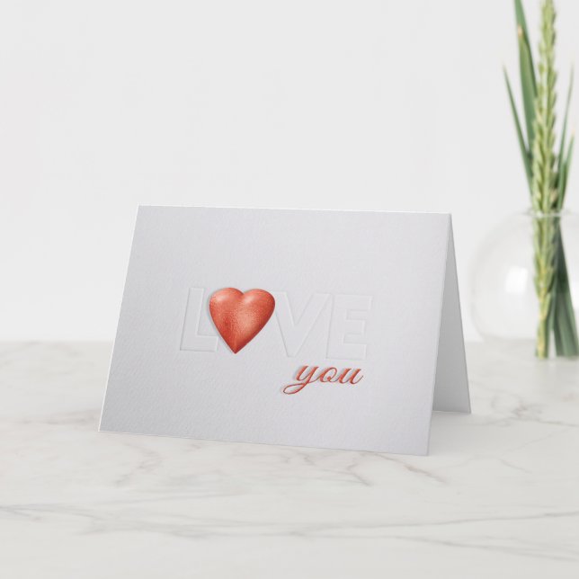 Embossed LOVE Valentines Card (Front)
