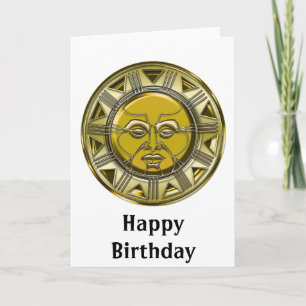 Embossed Mayan Metallic Sun Card