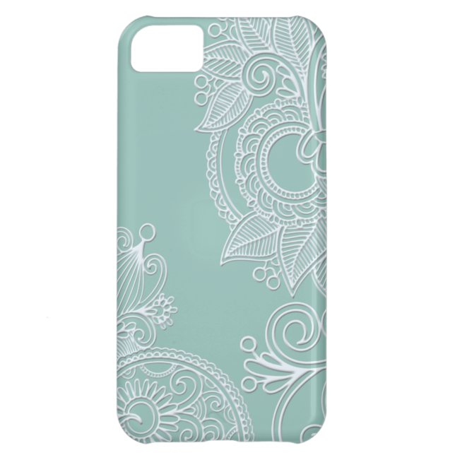 Embossed Mint Paisley Case-Mate iPhone Case (Back)