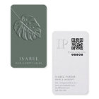 Embossed monstera leaf monogram Qr code