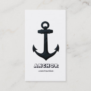 Embossed Navy Blue Nautical ANCHOR Business Card