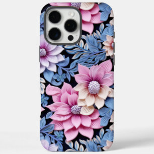 Embossed Pink Florals  iPhone 16 Pro Max Case