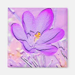 Embossed Purple Crocus Magnet