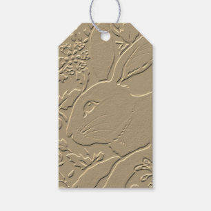 Embossed Rabbit Brown Kraft Paper Bird Floral Gift Tags