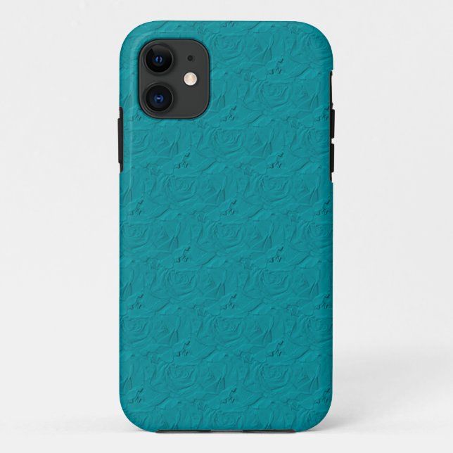 Embossed Roses TEAL Case-Mate iPhone Case (Back)