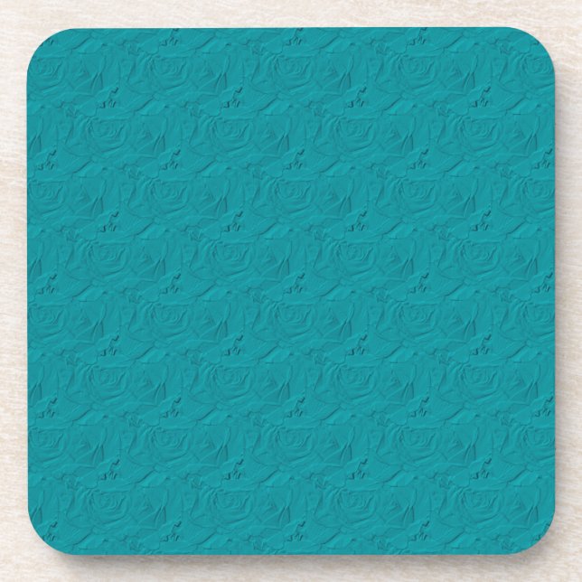 Embossed Roses Teal COASTERS (Front)