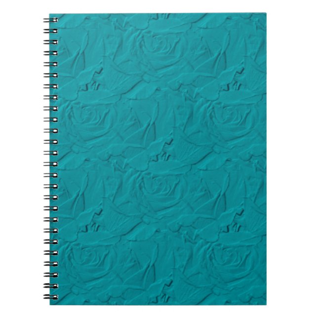 Embossed Roses TEAL NOTEBOOK (Front)