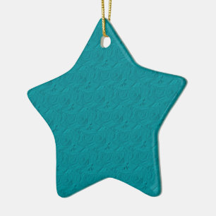 Embossed Roses Teal Ornament