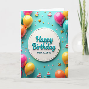 Embossed Script Birthday Card