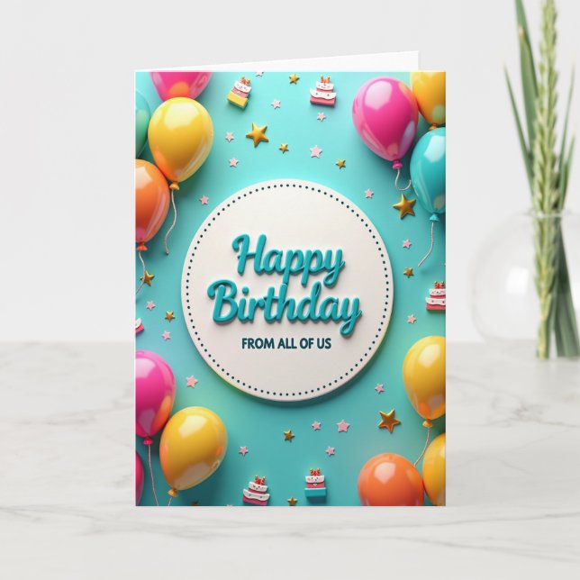 Embossed Script Birthday Card (Front)
