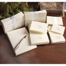 Embossed  Script Monogram Personalised Stationery