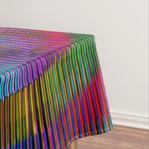 Embossed spiral rainbow and messy stripes tablecloth