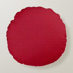 Embossed Swirls-Rasp. Red-Round Throw Pillow
