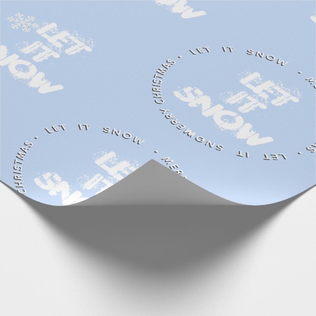 Embossed Text Let it Snow Wrapping Paper (Corner)