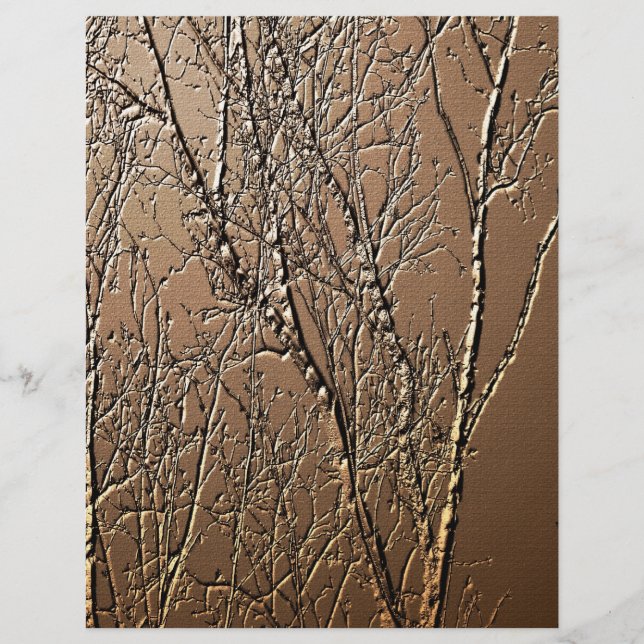 Embossed Tree Branches Brown Scrapbook Paper (Front)