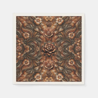 Embossed Vintage Floral Faux Leather Look