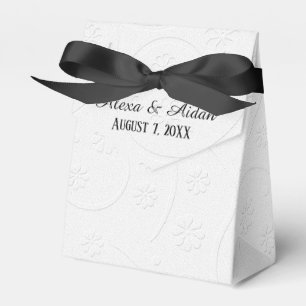 Embossed Wedding White Floral Favour Box
