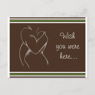 Embrace (baby shower) brown & green Postcard