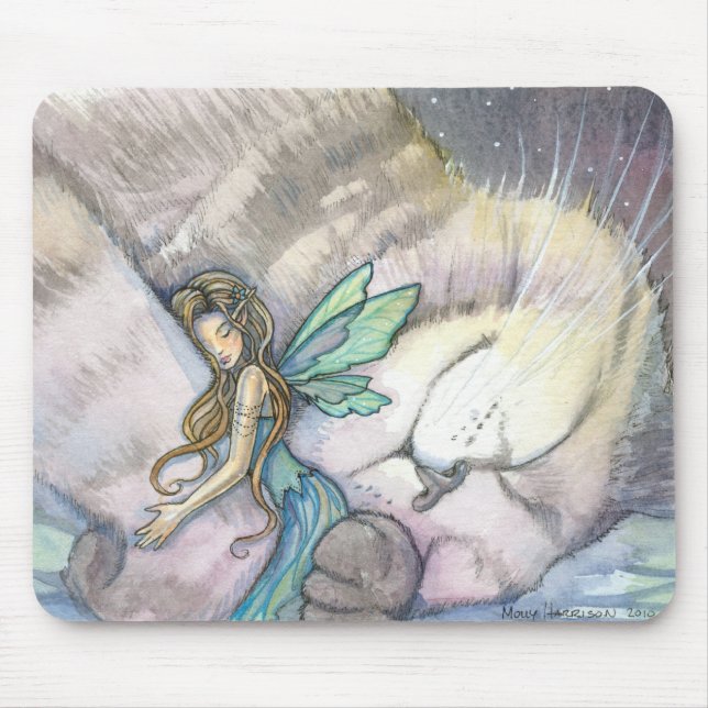 Embrace Cat and Fairy Mousepad (Front)