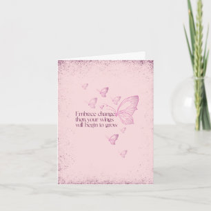 Embrace Change-Inspirational Semicolon Butterfly Card
