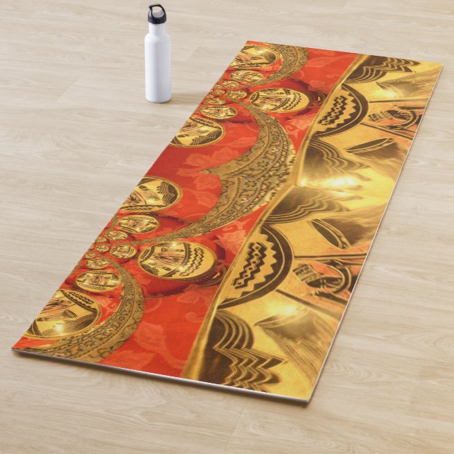 Embrace Cultural Practice; African Golden Red  Yoga Mat (In Situ)