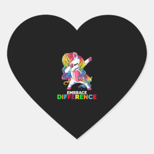 Embrace Difference Unicorn Autism Awareness Divers Heart Sticker