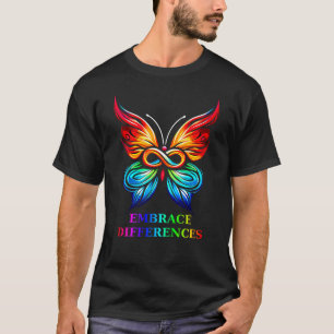 Embrace Differences – Autism Awareness Butterfly T-Shirt