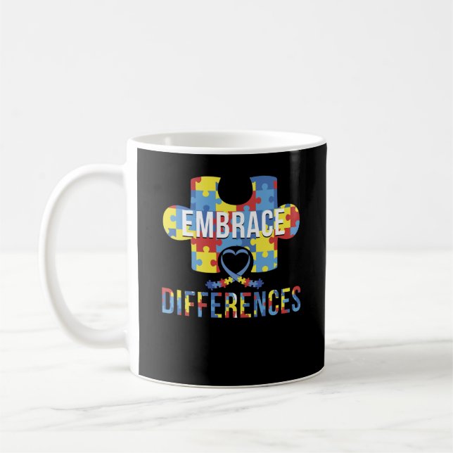 Embrace Differences Autism Awareness Coffee Mug (Left)