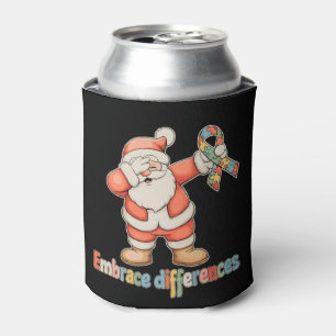 Embrace Differences Autism Christmas Santa Xmas Can Cooler