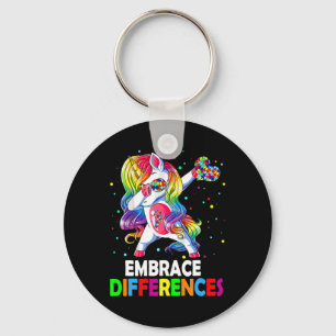 Embrace Differences Dabbing Unicorn Autism Awarene Key Ring