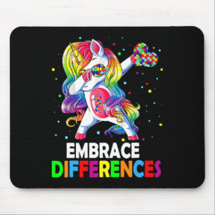 Embrace Differences Dabbing Unicorn Autism Awarene Mouse Mat