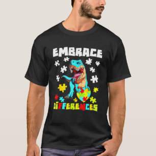 Embrace Differences T Rex Dinosaur Autistic Puzzle T-Shirt