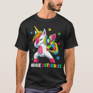 Embrace Differences Unicorn - Embrace ADHD Autism T-Shirt
