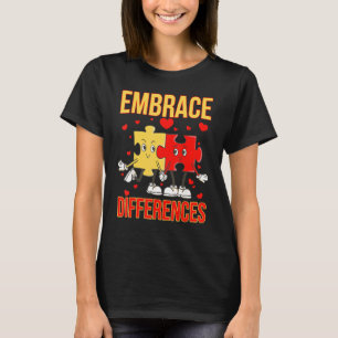 Embrace Differences World Autism Day Puzzle Pieces T-Shirt