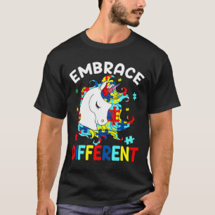 Embrace Different Unicorn Autism Awareness Puzzle T-Shirt