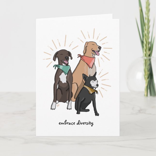 Embrace Diversity Greeting Card Rescue Dog Breeds (Front)