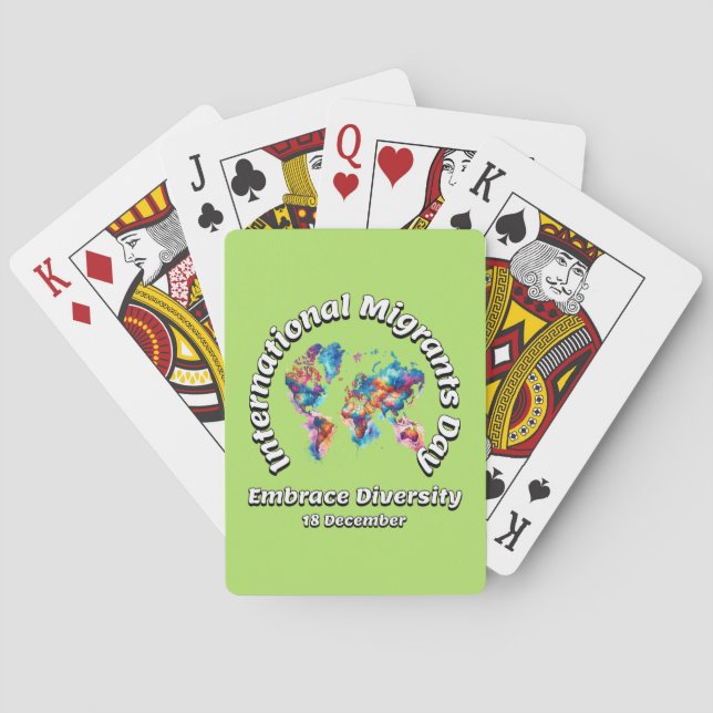 Embrace Diversity. International Migrants Day Playing Cards (Back)