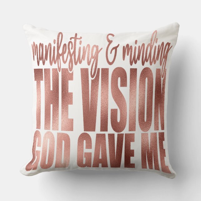 "Embrace divine inspiration with our Manifesting  Cushion (Front)