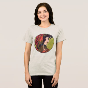Embrace Elegance: Art Nouveau Stained Glass Tri-Blend Shirt