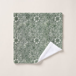 Embrace Elegance with Every Touch - Green Marigold Wash Cloth